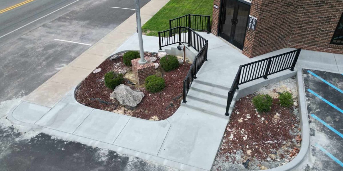 Napoleon State Bank Concrete Close View