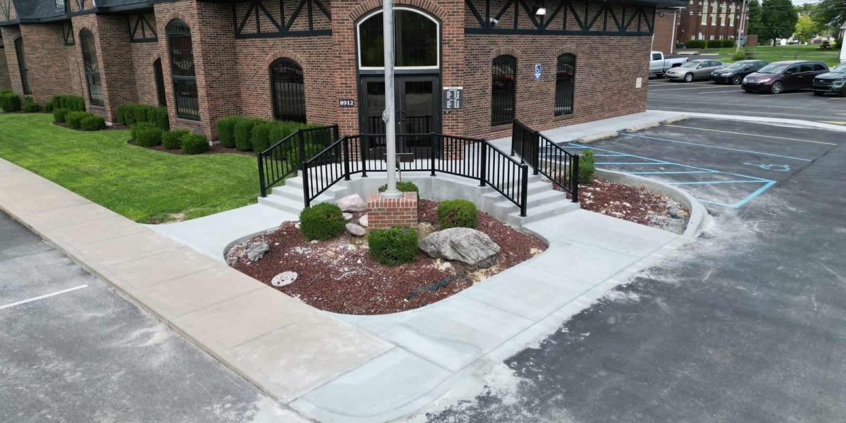 Napoleon State Bank Concrete Side View