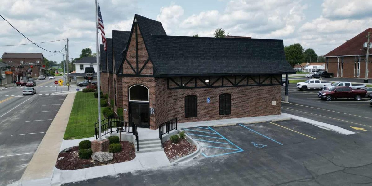 Napoleon State Bank Concrete Front View