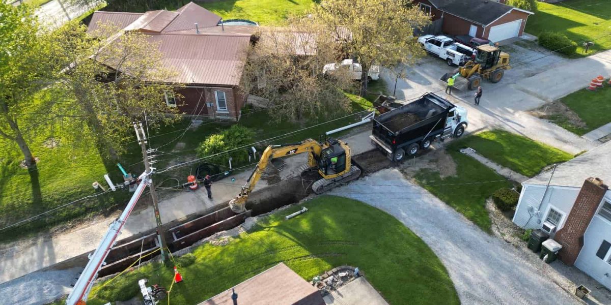 South Vine St. Sanitary Sewer Replacement in progress